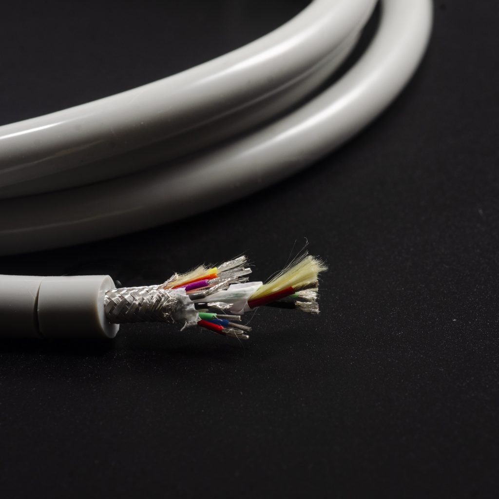 14 conductor medical cable with custom silicone insulated wire configuration