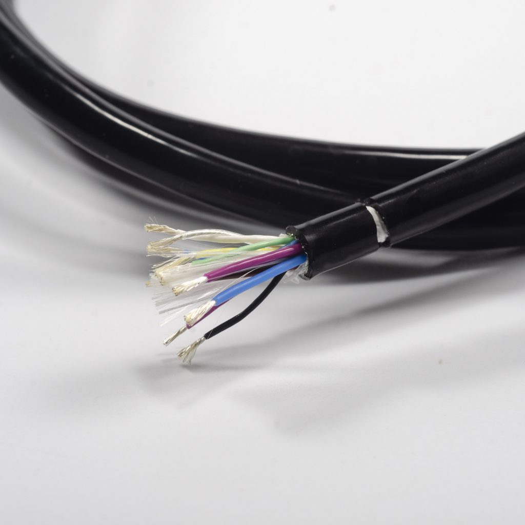 Custom 11 conductor shielded silicone cable for medical handpieces