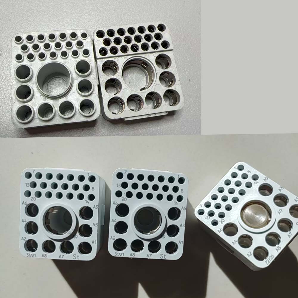 MRI Coil Connector Housing with Retainer Rings