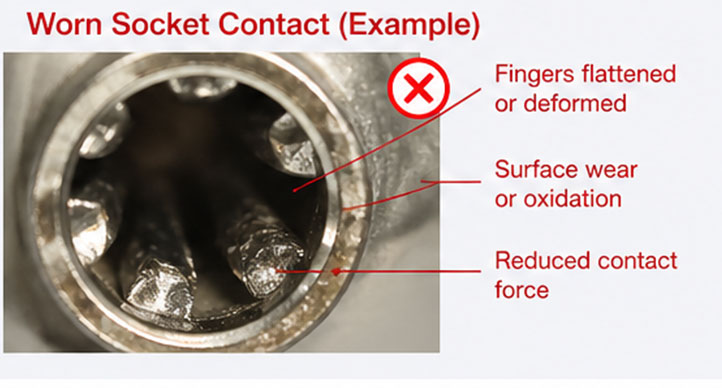 worn socket contact