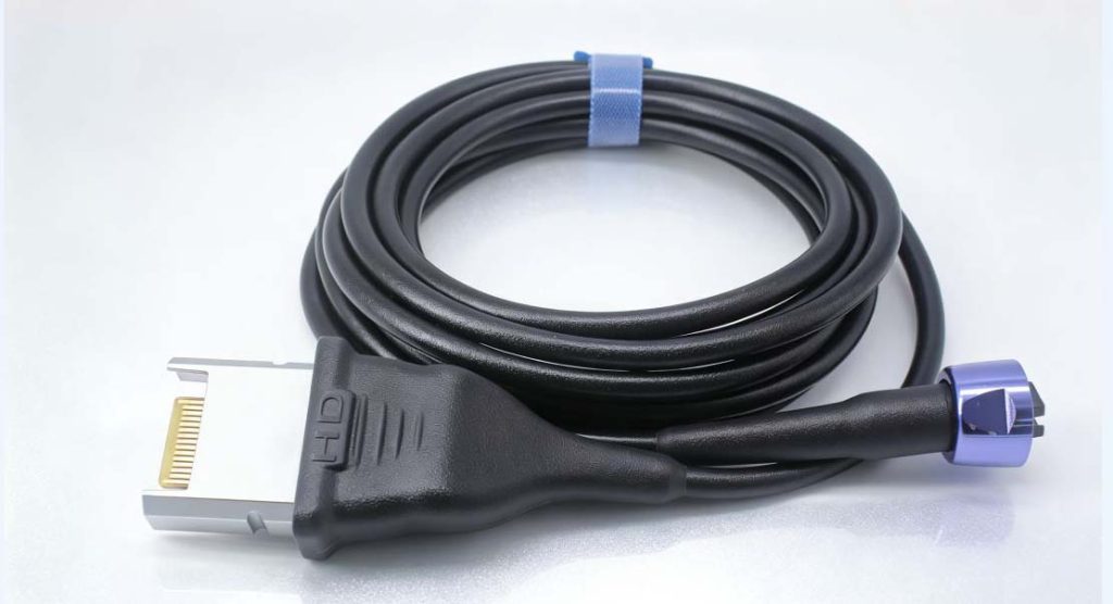 3d 4k endoscope handle cable with rectangular connector