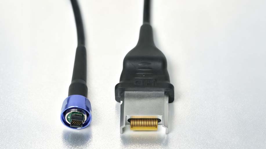 medical endoscopic camera cable dual connectors