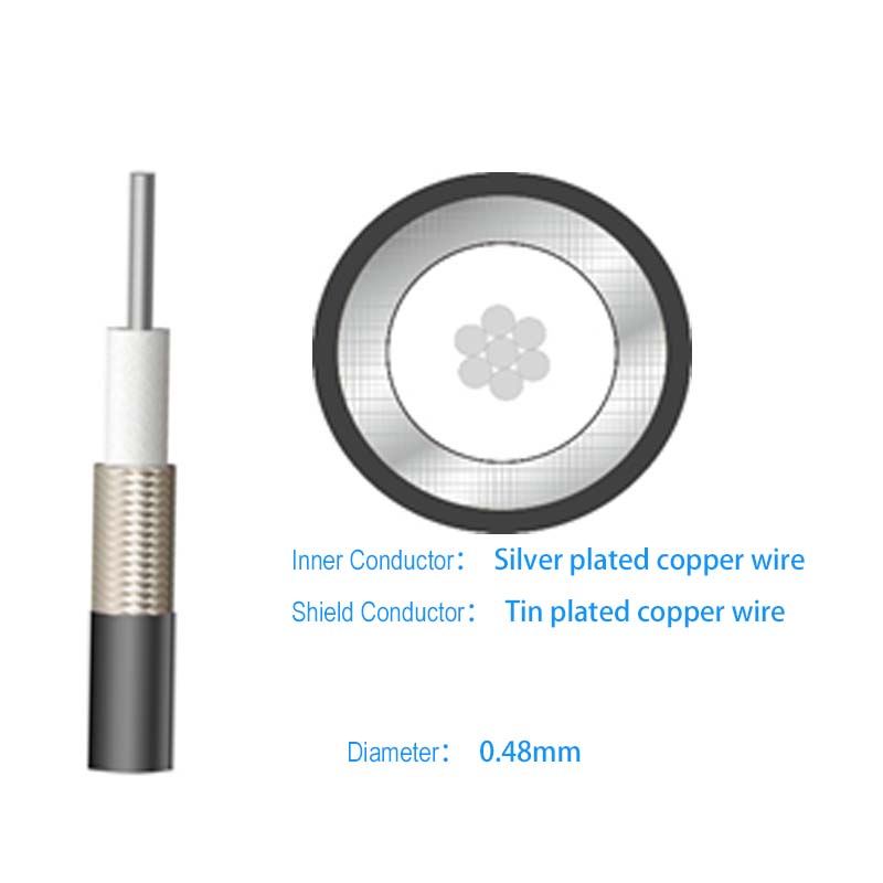 HFL-050/50-ST 0.48mm ultra fine micro coaxial cable cross section structure