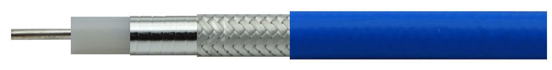 Exploded view diagram of PS160L-110G-F 110GHz phase stable RF coaxial cable