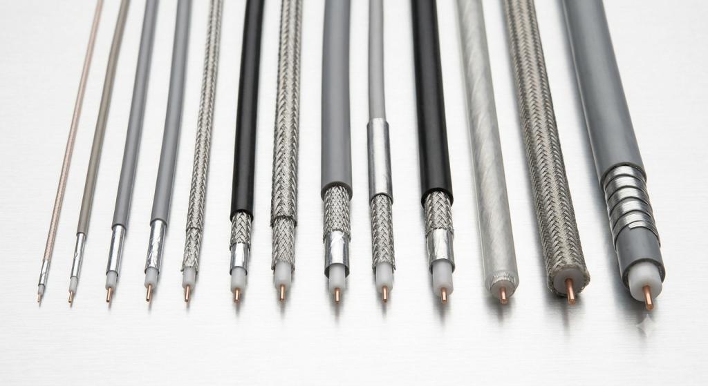 Micro coaxial to big size armoured coaxial